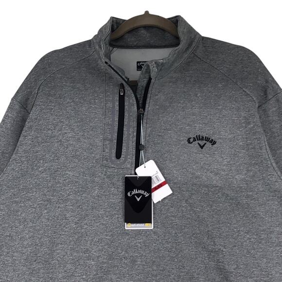 Callaway Men Size XL Sweater Quarter 1/4 Zip Pullover Golf OptiShield UPF 50 NEW - Picture 2 of 16